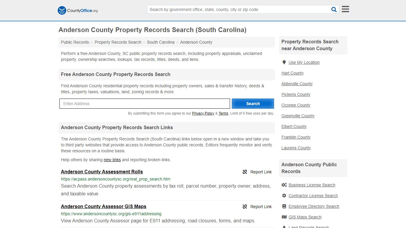 Property Records Search - Anderson County, SC ... - County Office